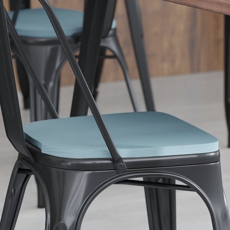 Flash Furniture 4PK Teal-Blue Poly Resin Seats for Stools & Chairs, 4PK 4-JJ-SEA-PL01-CB-GG